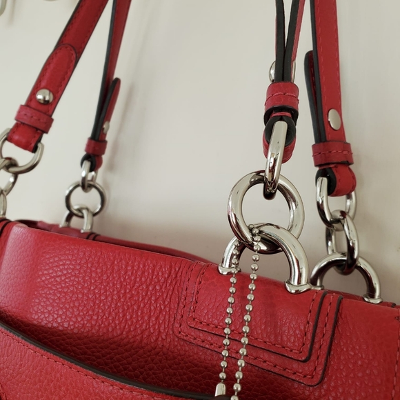 Coach Penolope Red Leather Shoulder Bag - Picture 3 of 12
